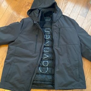 Mens Calvin Klein fashionable winter coat with hood